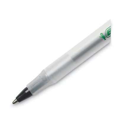 BIC Ecolutions Round Stic Ballpoint Pen Value Pack, Stick, Medium 1 mm, Black Ink, Clear Barrel, 50/Pack