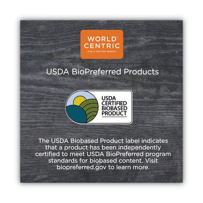 World Centric TPLA Compostable Cutlery, Fork, 6.3", White, 750/Carton