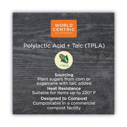 World Centric TPLA Compostable Cutlery, Knife, 6.7", White, 750/Carton