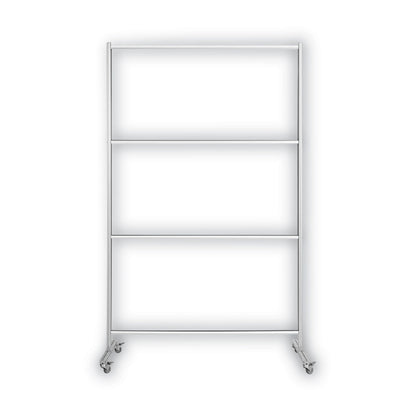 MasterVision Protector Series Mobile Glass Panel Divider, 49 x 22 x 69, Clear/Aluminum