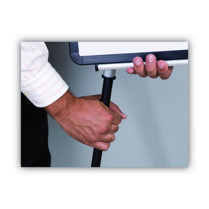 MasterVision Magnetic Gold Ultra Dry Erase Tripod Easel with Extension Arms, 32" to 72", Black/Silver