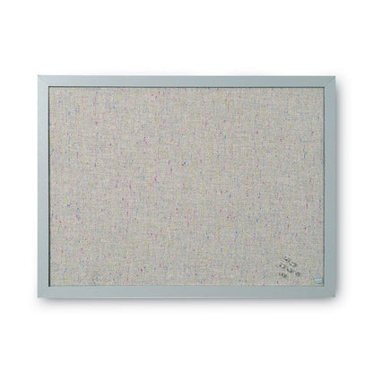 MasterVision Designer Fabric Bulletin Board, 24X18, Gray Fabric/Gray Frame