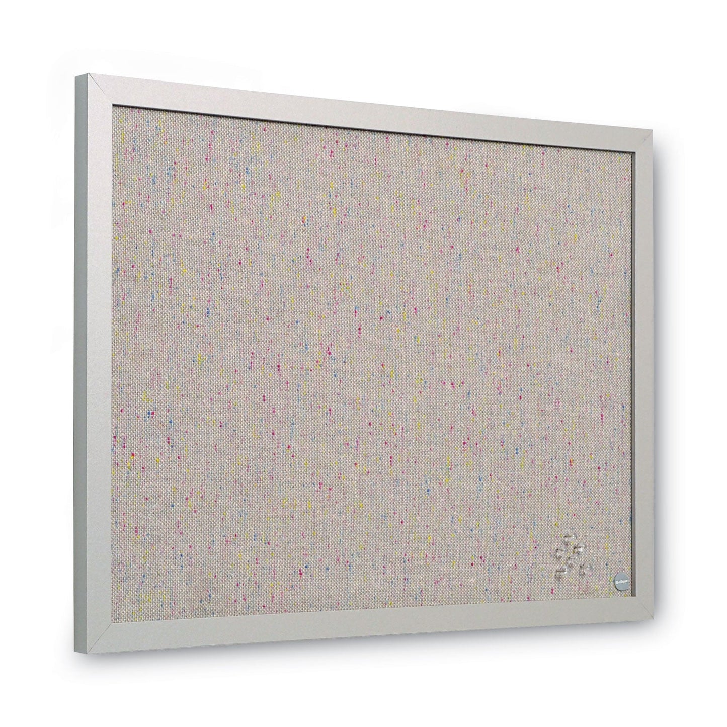 MasterVision Designer Fabric Bulletin Board, 24X18, Gray Fabric/Gray Frame