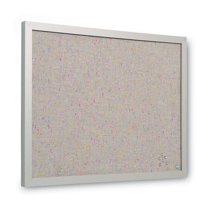 MasterVision Designer Fabric Bulletin Board, 24X18, Gray Fabric/Gray Frame