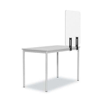 MasterVision Protector Series Frameless Glass Desktop Divider, 47.2 x 0.16 x 35.4, Clear/Aluminum