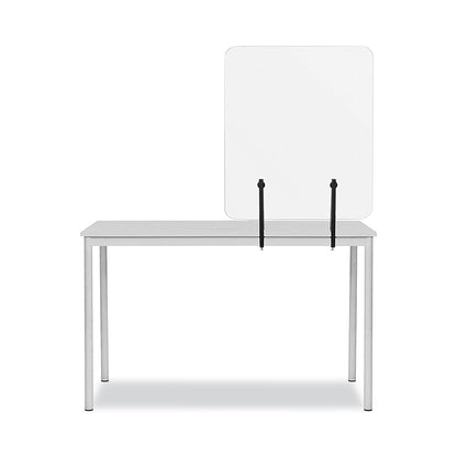 MasterVision Protector Series Frameless Glass Desktop Divider, 47.2 x 0.16 x 35.4, Clear/Aluminum