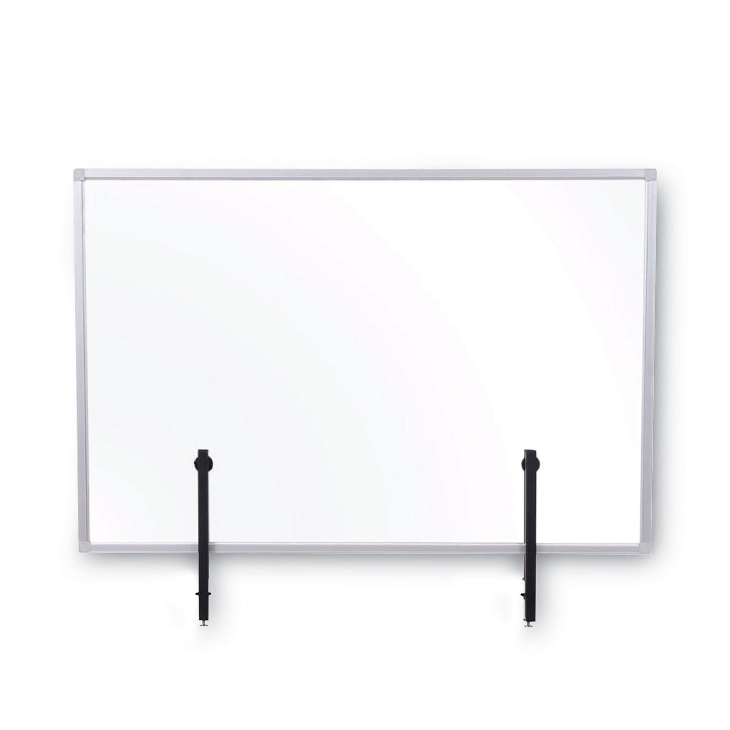 MasterVision Protector Series Glass Aluminum Desktop Divider, 35.4 x 0.16 x 23.6, Clear