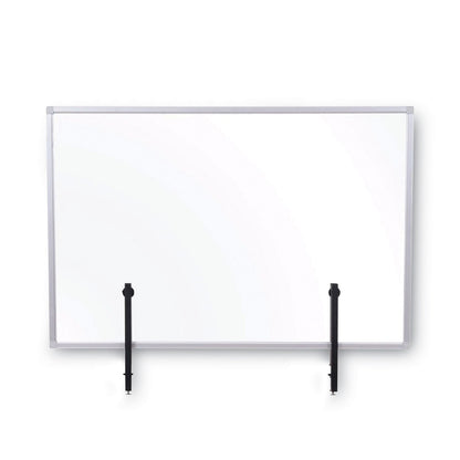 MasterVision Protector Series Glass Aluminum Desktop Divider, 35.4 x 0.16 x 23.6, Clear