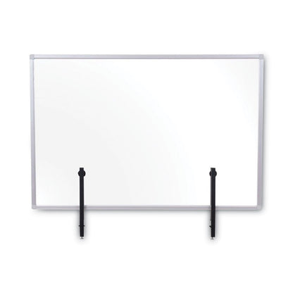 MasterVision Protector Series Glass Aluminum Desktop Divider, 47.2 x 0.16 x 35.4, Clear