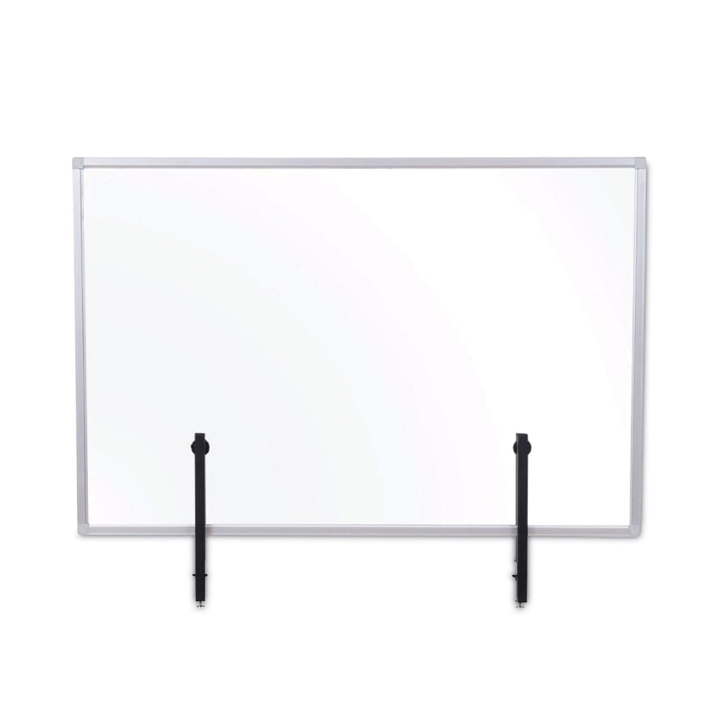 MasterVision Protector Series Glass Aluminum Desktop Divider, 40.9 x 0.16 x 27.6, Clear