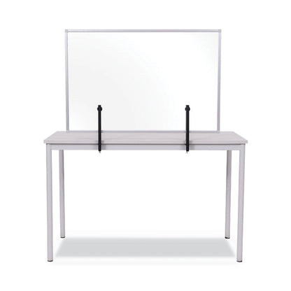 MasterVision Protector Series Glass Aluminum Desktop Divider, 40.9 x 0.16 x 27.6, Clear