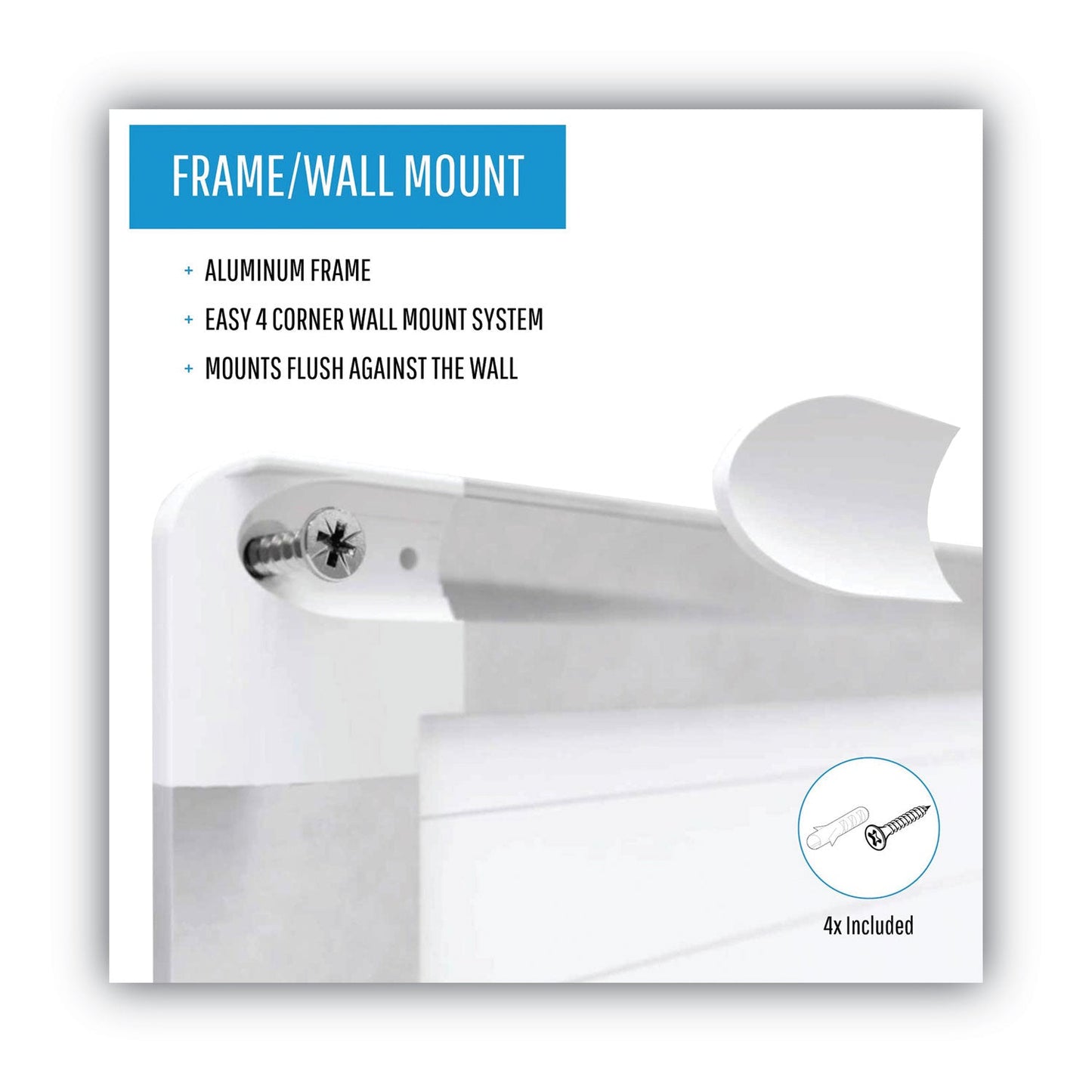 MasterVision Grid Planning Board, 1" Grid, 72 x 48, White/Silver