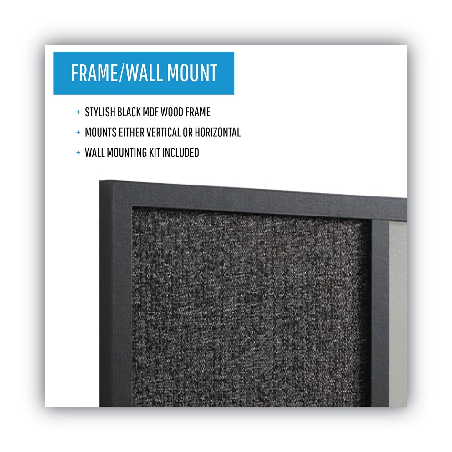 MasterVision Combo Bulletin Board, Bulletin/Dry Erase, 24X18, Black Frame