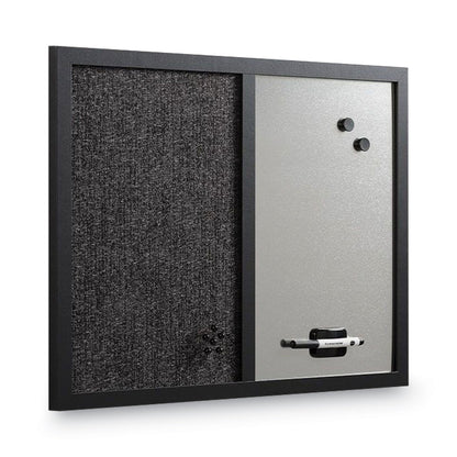 MasterVision Combo Bulletin Board, Bulletin/Dry Erase, 24X18, Black Frame