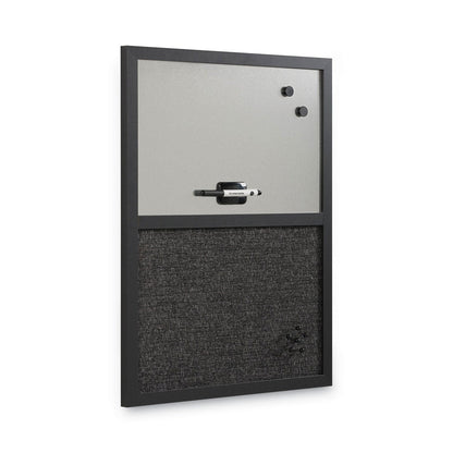 MasterVision Combo Bulletin Board, Bulletin/Dry Erase, 24X18, Black Frame