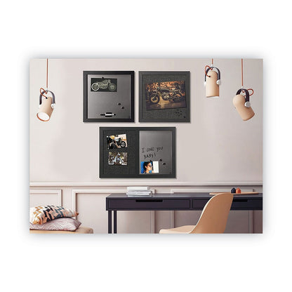 MasterVision Combo Bulletin Board, Bulletin/Dry Erase, 24X18, Black Frame
