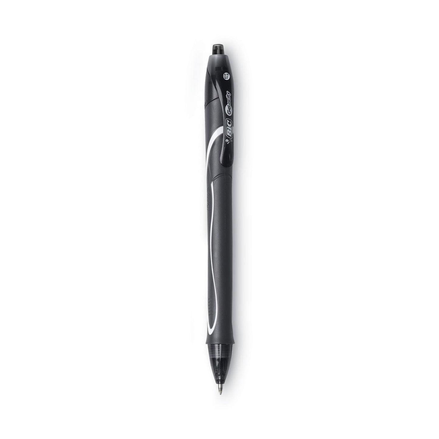 BIC Gel-ocity Quick Dry Gel Pen, Retractable, Fine 0.7 mm, Three Assorted Ink and Barrel Colors, Dozen