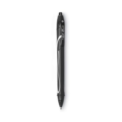 BIC Gel-ocity Quick Dry Gel Pen, Retractable, Medium 0.7 mm, Black Ink, Black Barrel, Dozen