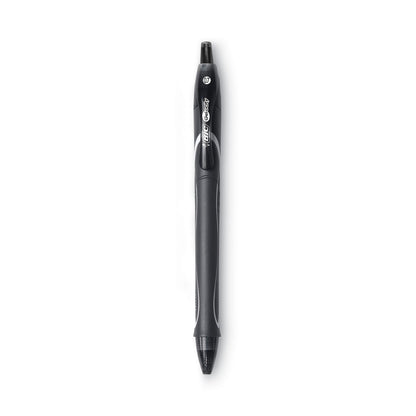 BIC Gel-ocity Quick Dry Gel Pen, Retractable, Medium 0.7 mm, Black Ink, Black Barrel, Dozen