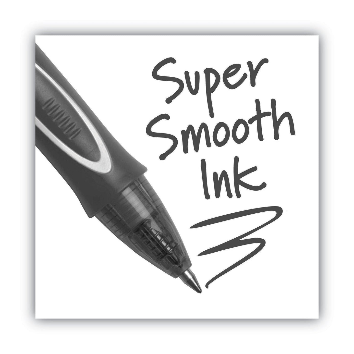 BIC Gel-ocity Quick Dry Gel Pen, Retractable, Fine 0.5 mm, Black Ink, Black Barrel, Dozen