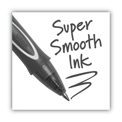 BIC Gel-ocity Quick Dry Gel Pen, Retractable, Fine 0.5 mm, Black Ink, Black Barrel, Dozen