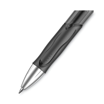 BIC Gel-ocity Ultra Gel Pen, Retractable, Medium 0.7 mm, Black Ink, Black Barrel, Dozen