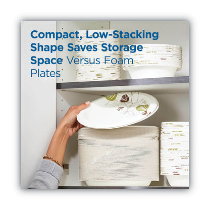 Dixie Pathways Soak-Proof Shield Mediumweight Paper Plates, 8.5" dia, Green/Burgundy, 125/Pack