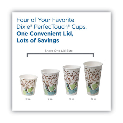 Dixie Dome Drink-Thru Lids, Fits 10 oz to 20 oz Dixie Paper Hot Cups, White, 100/Pack