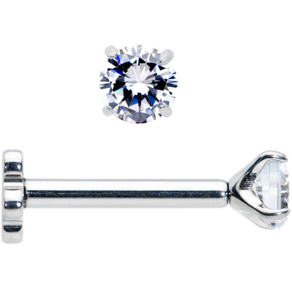 16G 5/16 Clear CZ G23 Titanium Threadless Flower Labret Tragus