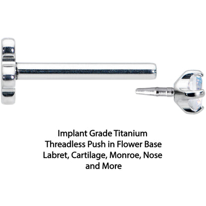 18G 5/16 Aurora CZ G23 Titanium Threadless Flower Labret Tragus