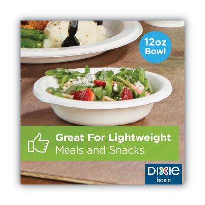 Dixie Paper Dinnerware, Bowls, White, 12 oz, 125/Pack