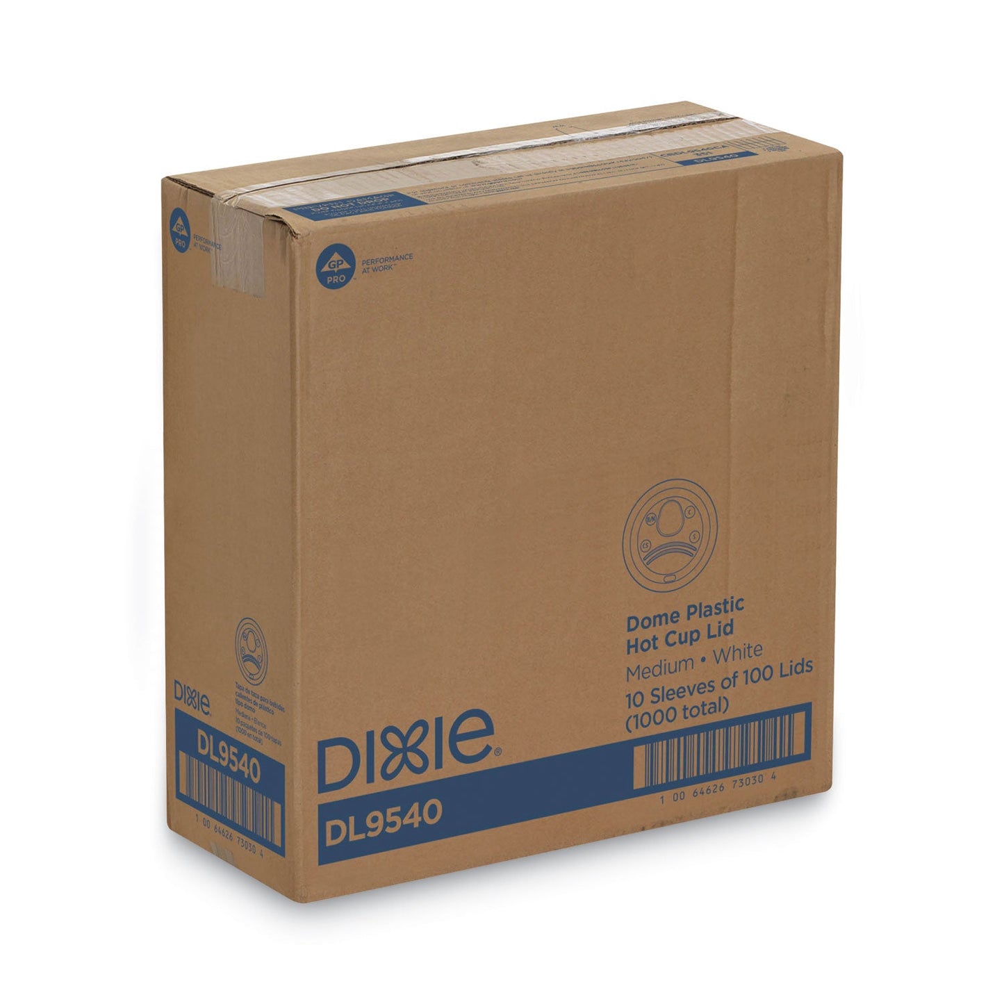 Dixie Sip-Through Dome Hot Drink Lids, Fits 10 oz Cups, White, 100/Pack, 10 Packs/Carton