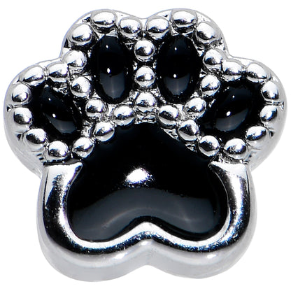 20G 1/4 Textured Black Paw Print Nose Bone