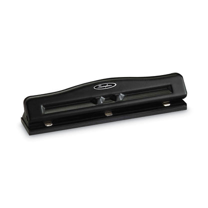 Swingline 11-Sheet Commercial Adjustable Desktop Two- to Three-Hole Punch, 9/32" Holes, Black