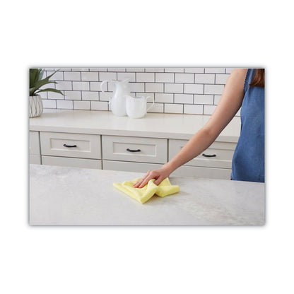 Boardwalk Microfiber Cleaning Cloths, 16 x 16, Yellow, 24/Pack
