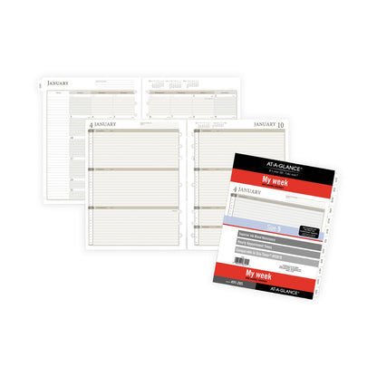 AT-A-GLANCE 2-Page-Per-Week Planner Refills, 11 x 8.5, White Sheets, 12-Month (Jan to Dec): 2023