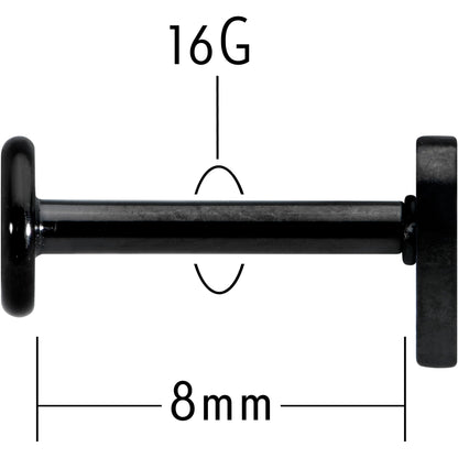16G 5/16 Black Simple Heart Internally Threaded Labret Tragus