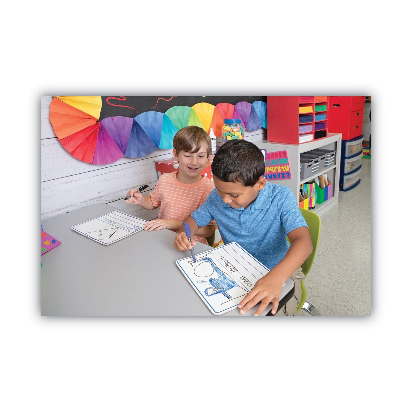 Creativity Street Dry-Erase Student Boards, 12 x 9, Blue/White, 10/Set