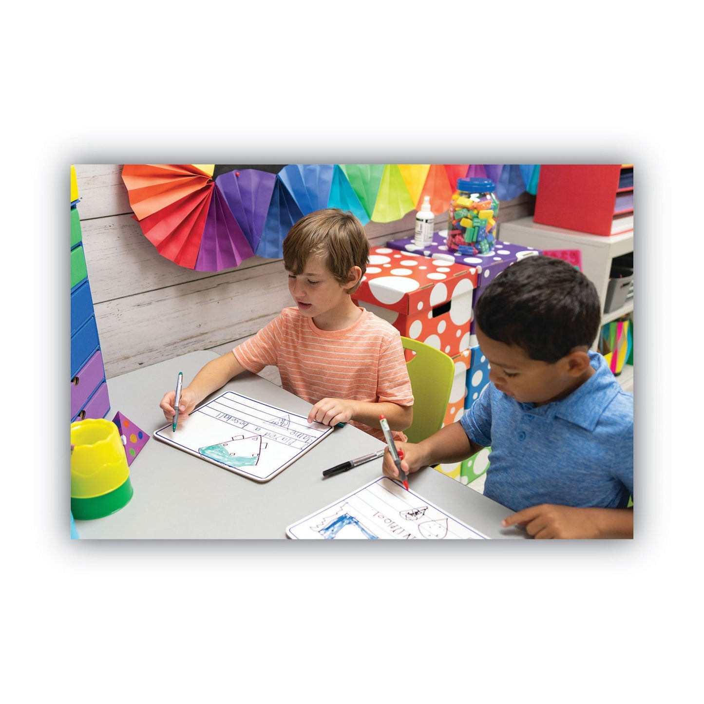 Creativity Street Dry-Erase Student Boards, 12 x 9, Blue/White, 10/Set