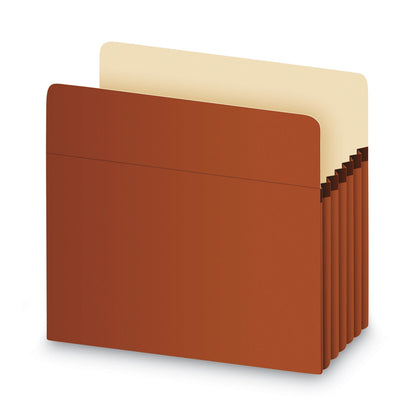 Pendaflex Standard Expanding File Pockets, 5.25" Expansion, Letter Size, Red Fiber, 10/Box