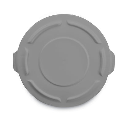 Rubbermaid Round Flat Top Lid, for 55 gal Round BRUTE Containers, 26.75" Diameter, Gray