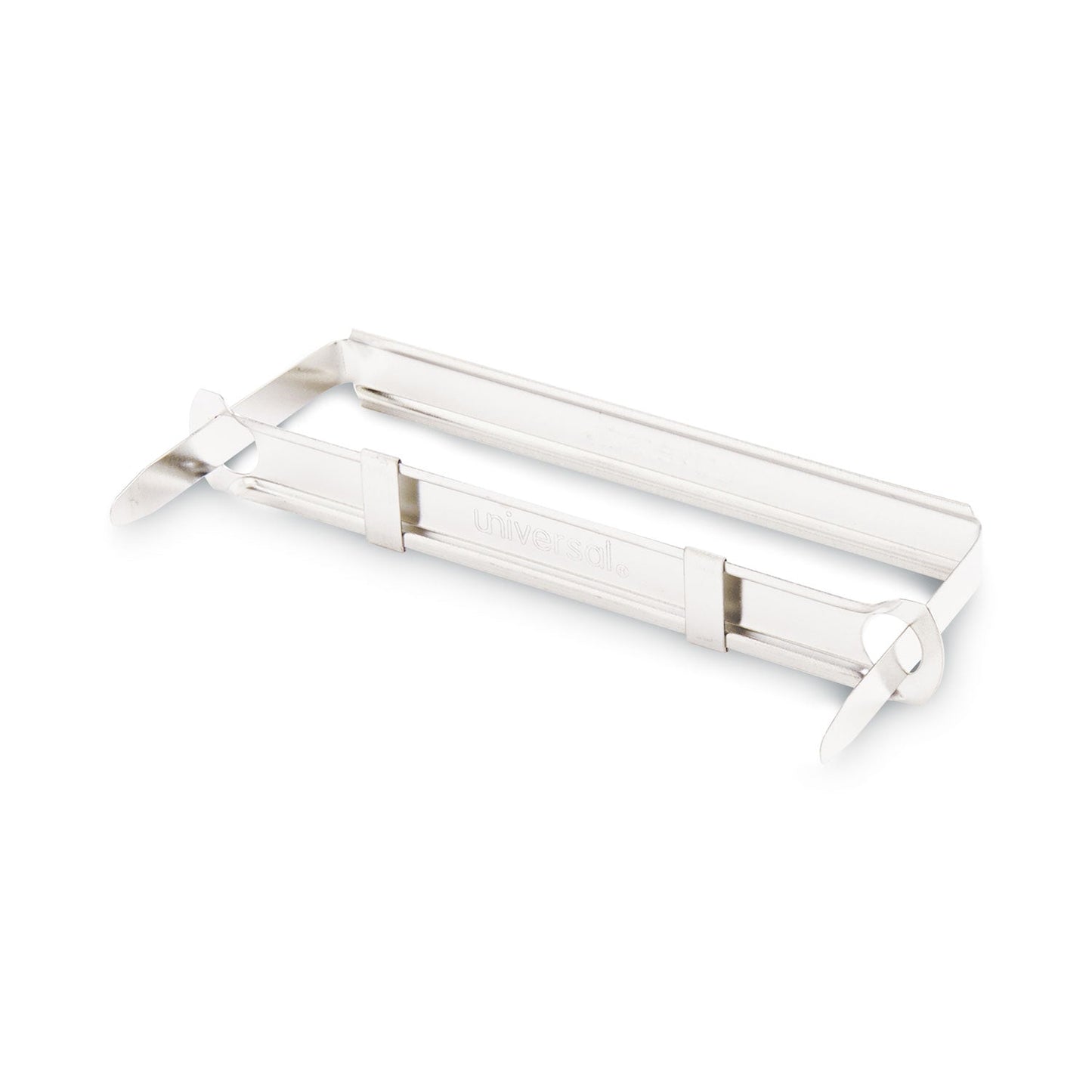Universal Two-Piece Two-Prong Paper Fastener Base and Compressor Sets, 1" Capacity, 2.75" Center to Center, Silver, 50/Box