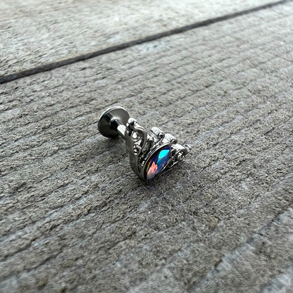 16G 1/4 Aurora Gem Deco Waves Labret