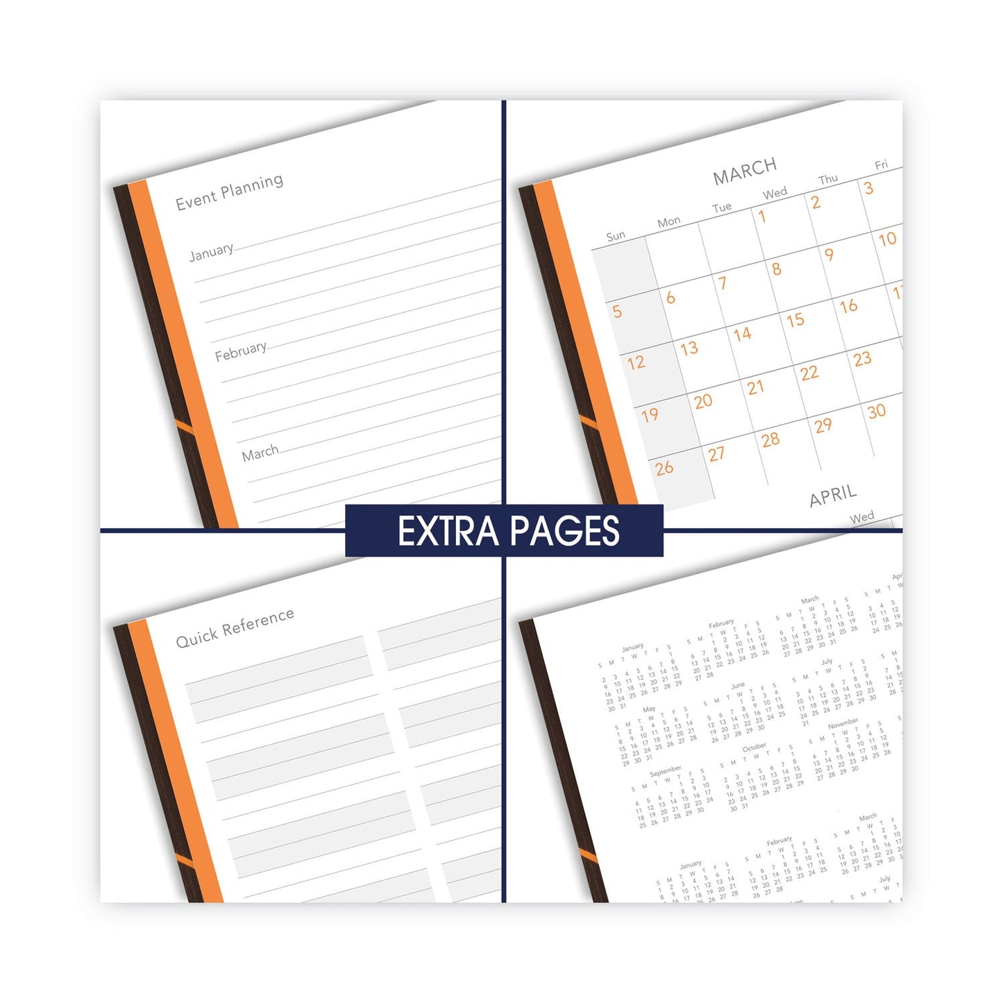 AT-A-GLANCE One-Day-Per-Page Planning Notebook, 9 x 6, Dark Brown/Orange Cover, 12-Month (Jan to Dec): 2023