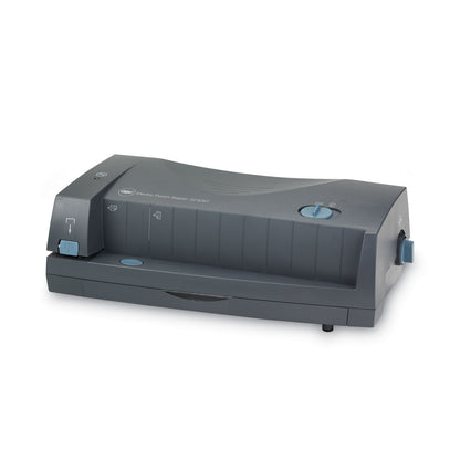 GBC 24-Sheet 3230ST Electric Two- to Three-Hole Adjustable Punch/Stapler, 9/32" Holes, Gray