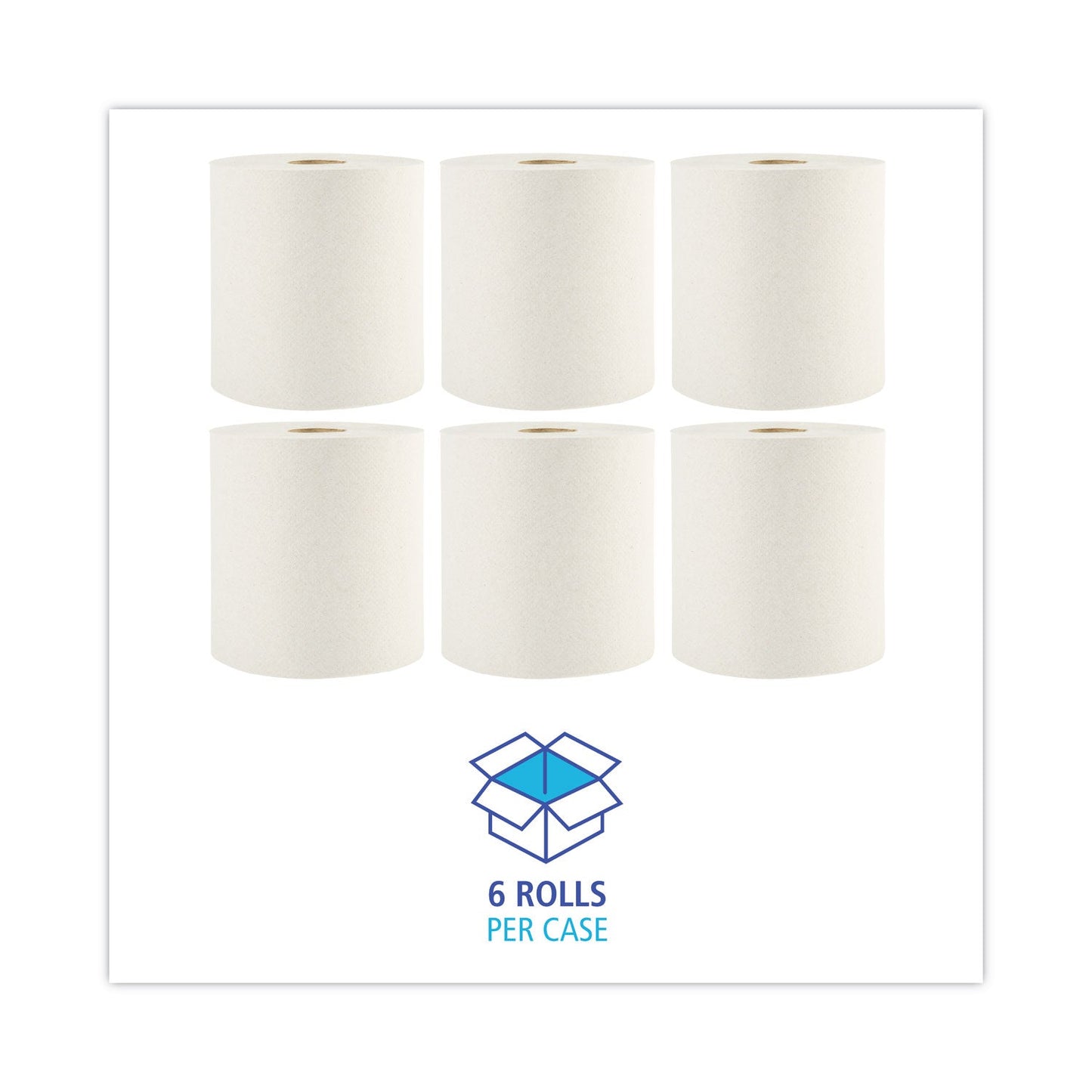 Boardwalk Green Universal Roll Towels, 1-Ply, 8"x 800 ft, Natural, 6 Rolls/Carton