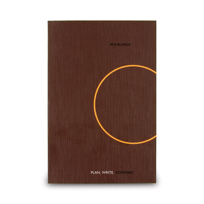 AT-A-GLANCE One-Day-Per-Page Planning Notebook, 9 x 6, Dark Brown/Orange Cover, 12-Month (Jan to Dec): 2023