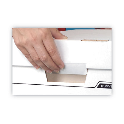 Bankers Box SYSTEMATIC Medium-Duty Strength Storage Boxes, Letter/Legal Files, White/Blue, 12/Carton
