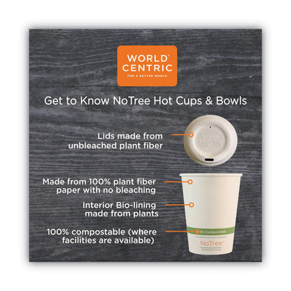 World Centric No Tree Paper Bowls, 24 oz, 4.4" Diameter x 4.5"h, Natural, Sugarcane, 500/Carton