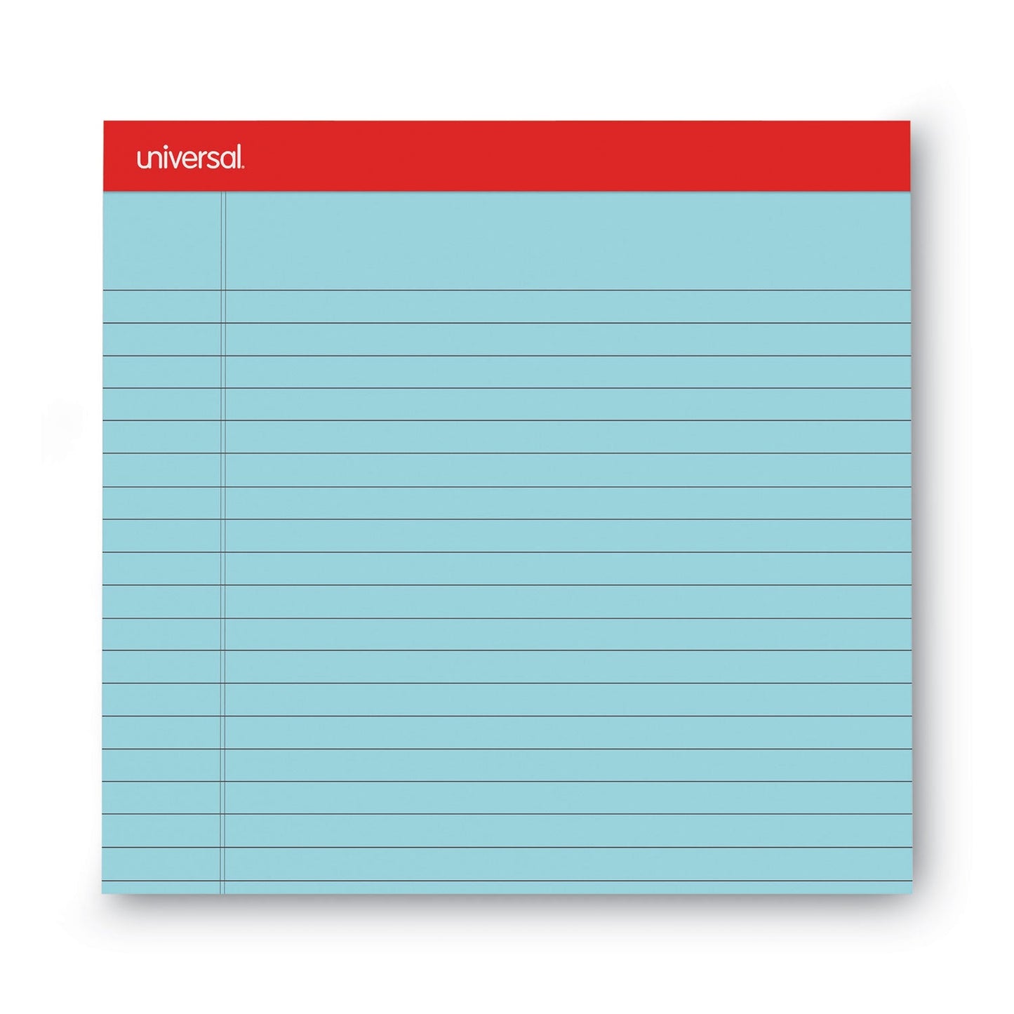 Universal Colored Perforated Ruled Writing Pads, Wide/Legal Rule, 50 Blue 8.5 x 11 Sheets, Dozen